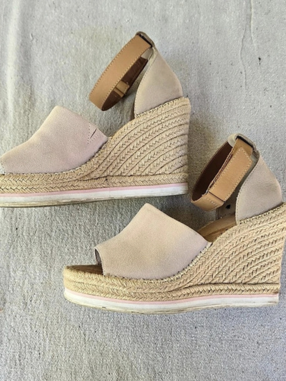 TOMS Camilla Slingback Espadrille Wedge Sandal Pink US 8